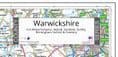 County Map of Warwickshire including Birmingham & West Midlands - 2026
