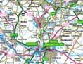 County Map of Warwickshire including Birmingham & West Midlands - 2026