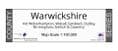 County Map of Warwickshire including Birmingham & West Midlands - White Background