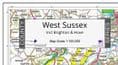 County Map of West Sussex Including Brighton - 2024