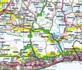 County Map of West Sussex Including Brighton - 2024
