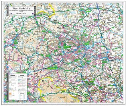 County Map of West Yorkshire - 2024