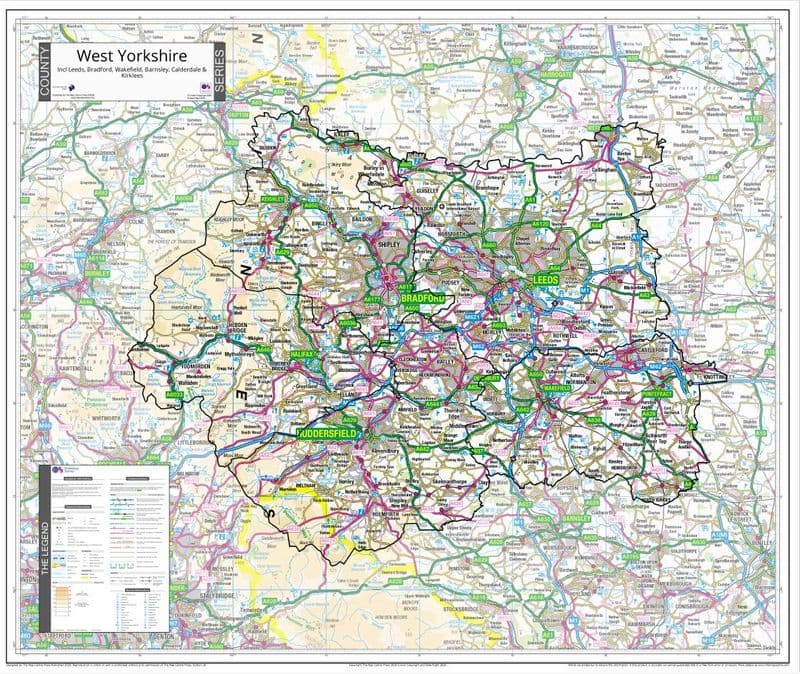 County Map of West Yorkshire - 2026