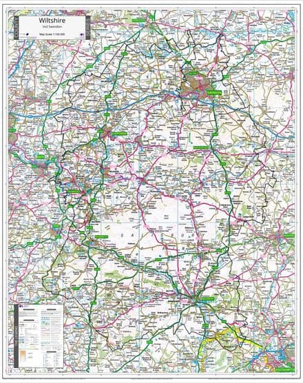County Map of Wiltshire - 2024
