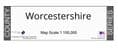 County Map of Worcestershire - White Background