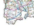 County Map of Worcestershire - White Background