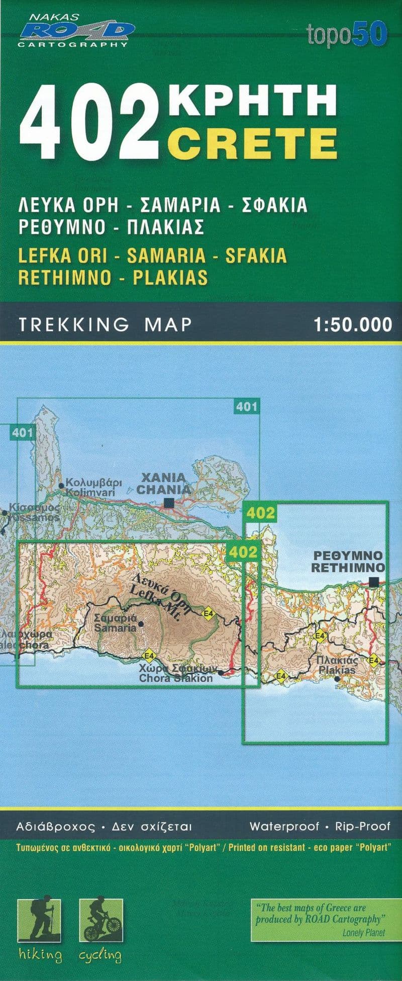 Crete - Lefka Ori - Samaria - Sfakia - Rethymno - Plakias - Hiking Map ...