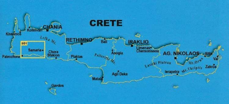 Crete - Samaria Gorge - Paleochora - Sougia - Ag Roumeli - Hiking Map ...