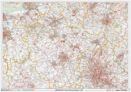 Crewe - CW - Postcode Sector Wall Map