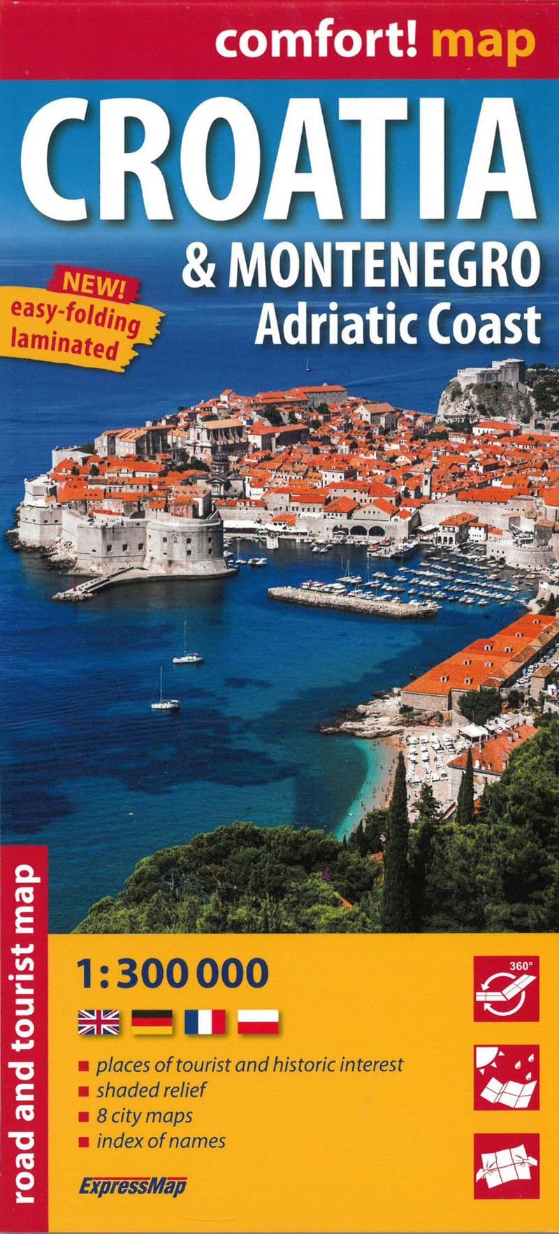 Croatia / Montenegro / Adriatic Coast - Road Map - Comfort Map