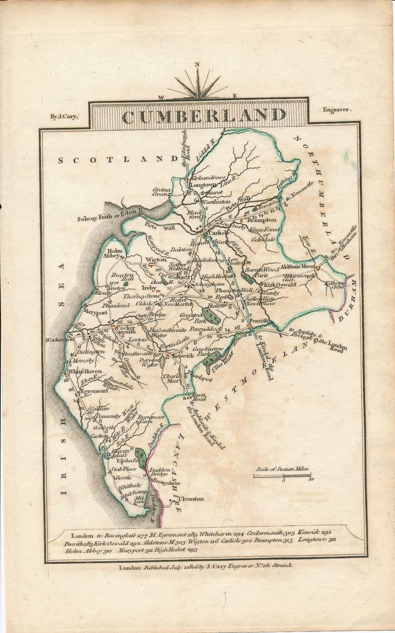 Cumberland 1806 - John Cary - Original Map
