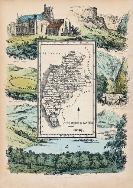 Cumberland - by 'Reuben Ramble' - Reproduction County Map