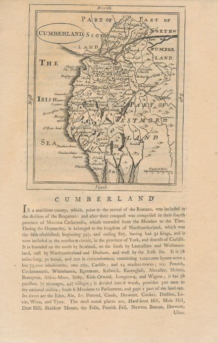 Cumberland - Seller Grose - 1787 - Original Map