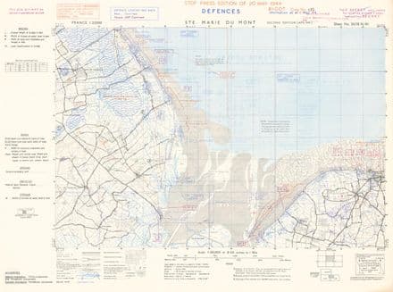 D-Day - Ste. Marie du Mont - Normandy - Wall Map (XYZ)