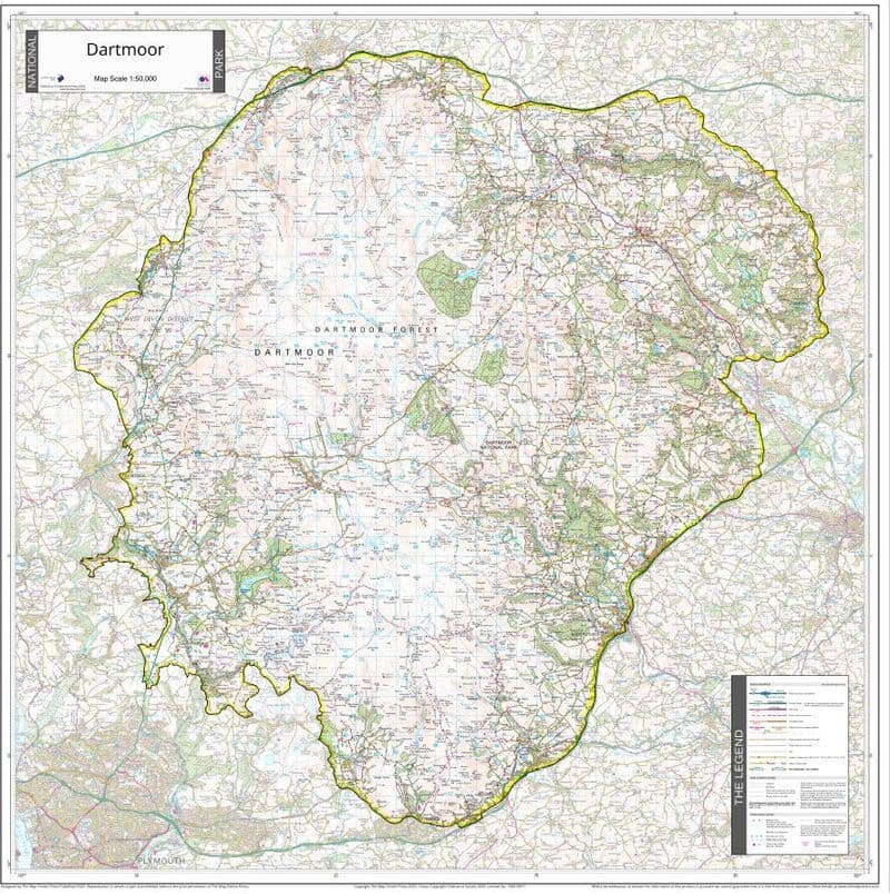 Dartmoor National Park - Wall Map - 2025