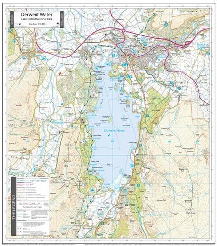 Derwent Water - Wall Map - 1:12,500 - The Map Centre Press