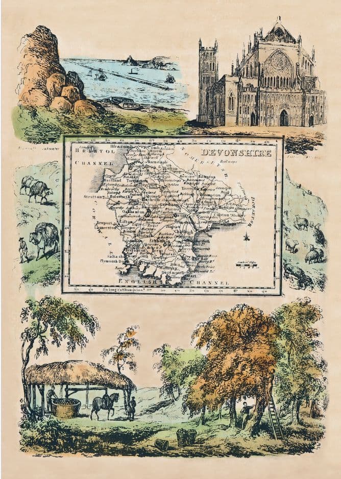 Devon - by Reuben Ramble - Reproduction County Map