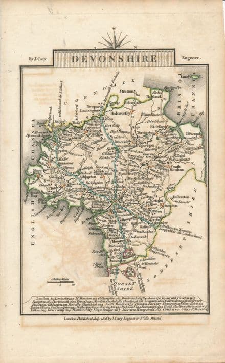 Devonshire 1806 - John Cary - Original Map