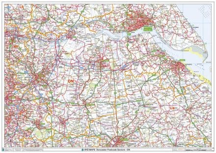 Doncaster - DN - Postcode Sector Wall Map