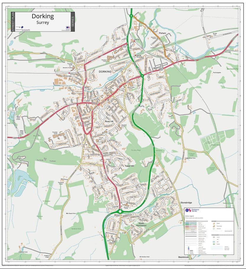 Dorking Postcode Dorking Street Map