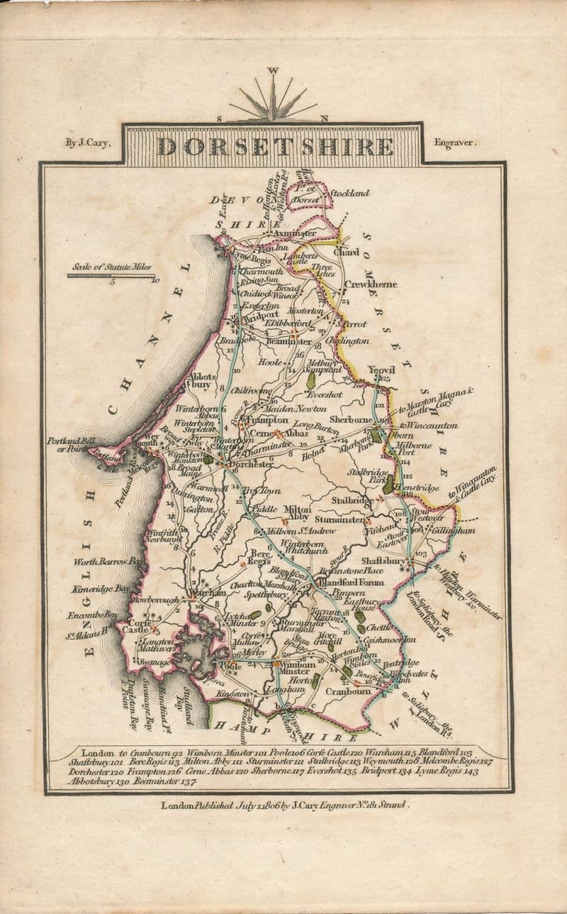 Dorsetshire 1806 - John Cary - Original Map
