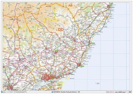 Dundee - DD - Postcode Sector Wall Map