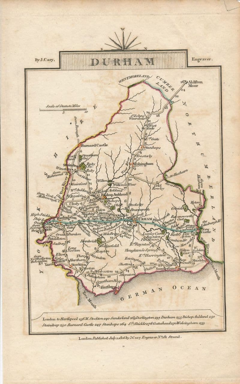 Durham 1806 - John Cary - Original Map