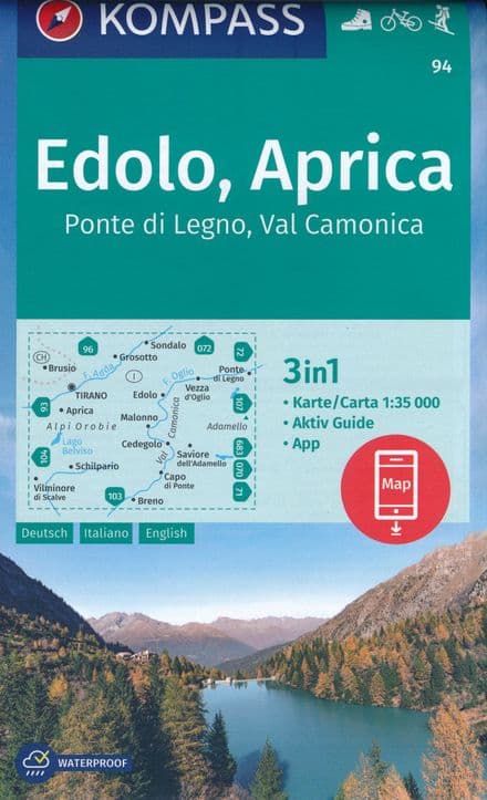 Edolo - Aprica - Ponte di Legno - Val Camonica Kompass 94 - 1:50,000