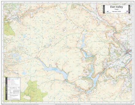 Elan Valley, Powys - Wall Map - 1:25,000 - The Map Centre Press