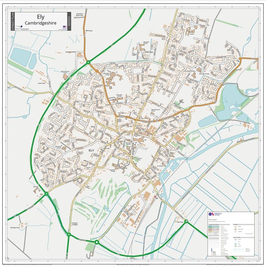 Ely Cambridgeshire Street Map