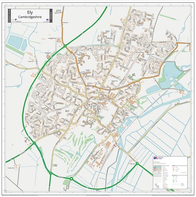 Ely Cambridgeshire Street Map