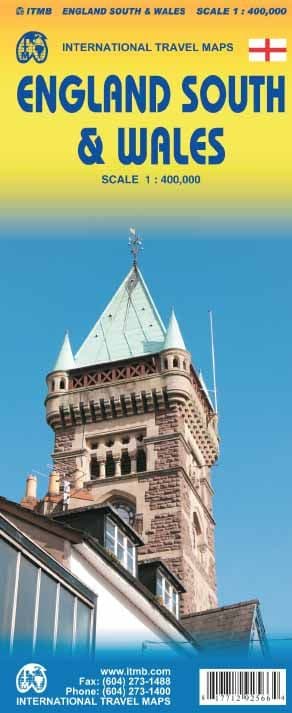 England South & Wales Travel Holiday Map