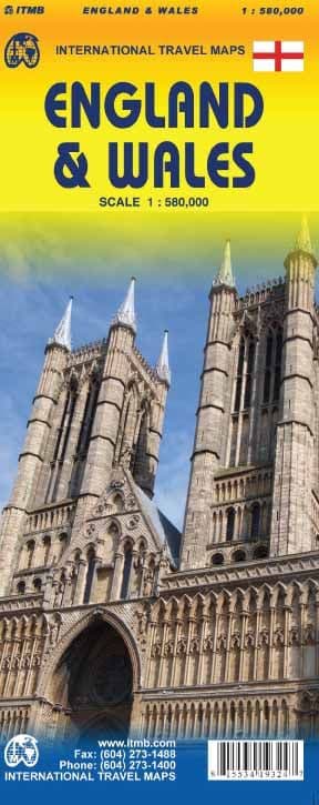 England & Wales Travel Holiday Map