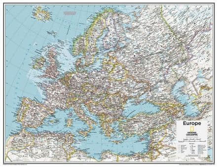 Europe Atlas Plate Wall Map by National Geographic