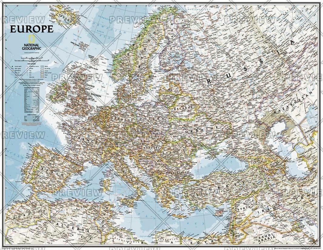 National Geographic Wall Maps Of Europe Europe Classic By National Geographic 13375 P