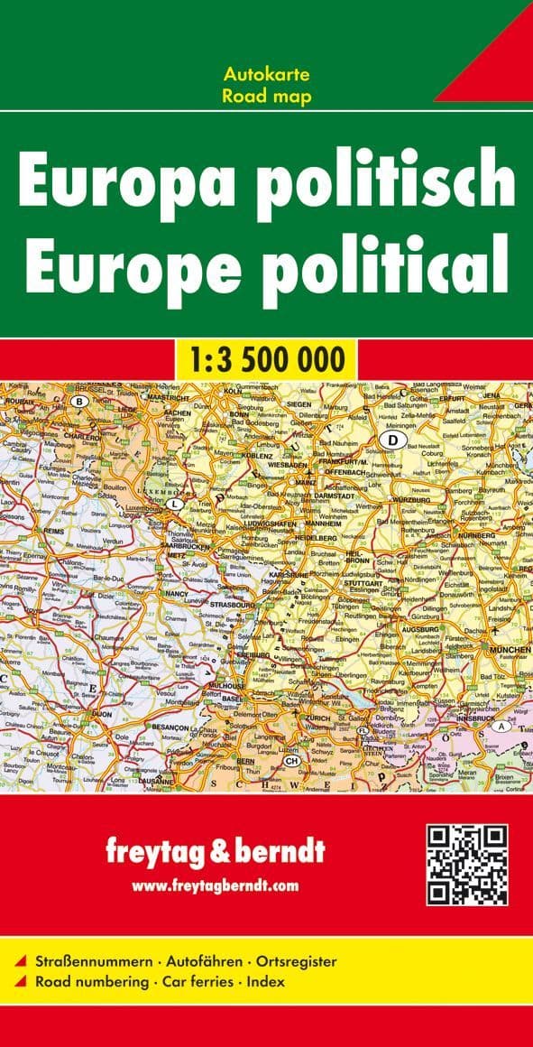 Europe Political Map - Freytag & Berndt