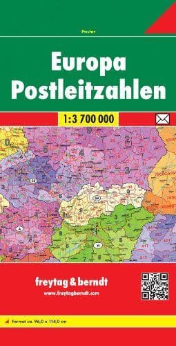 Europe Postcode Folded Map - Freytag & Berndt
