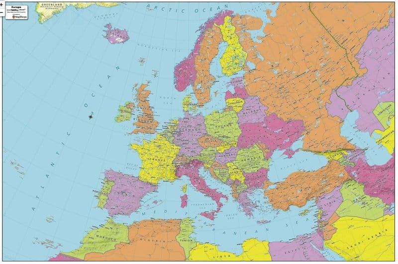 Europe Wall Map - Large - Map Sherpa