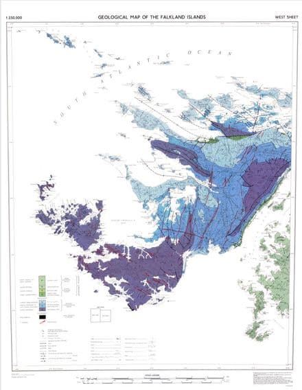 Falkland Islands West - Geological Wall Map
