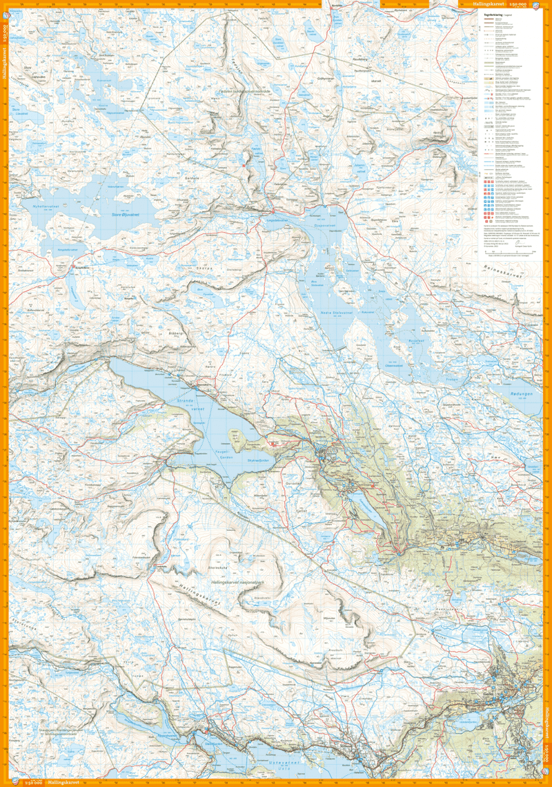 Finse Hallingskarvet & Aurlandsdalen - Hiking Map - Calazo BD 070