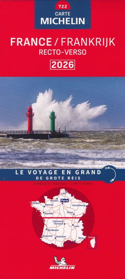 France North & South Double-Sided - Road Map Michelin 722 - 2026