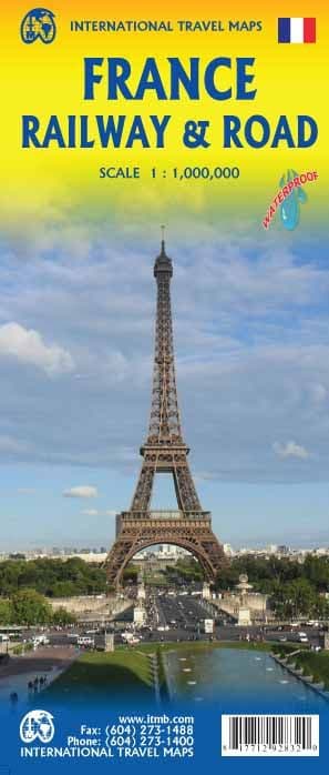France Road & Rail Tourist Map - Waterproof Paper