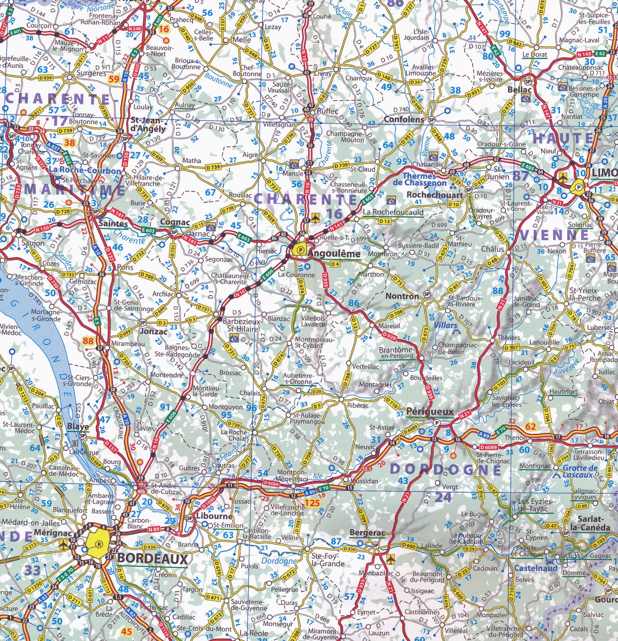 France South - Road Map Michelin 725