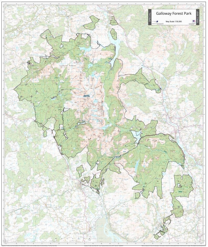 Galloway Forest Park - Wall Map - 1:50,000 - 2025