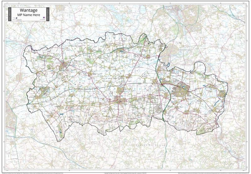 GB Parliamentary Constituency Electoral Boundary Wall Map