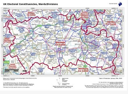 GB Parliamentary Constituency Wall Map - Including Wards/Divisions