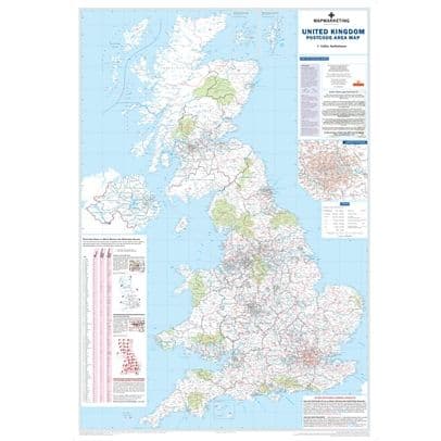 GB Postcode Area Map - Supersize (GBIPA) - 120 x 174cm
