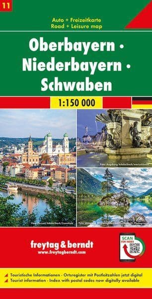 Germany Road Map 11 - Oberbayern - Niederbayern - Schwaben