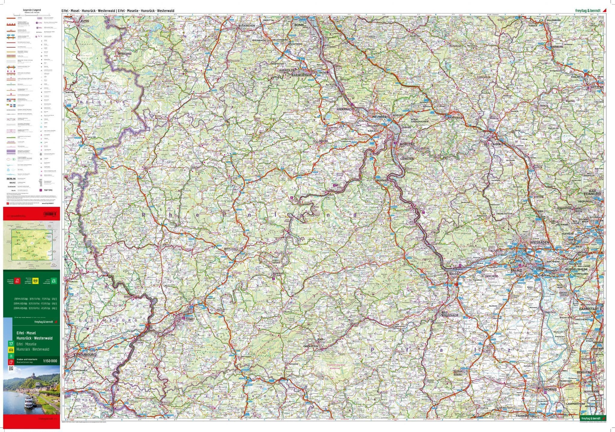Germany Road Map 17 - Eifel - Moselle - Hunsrück - Westerwald