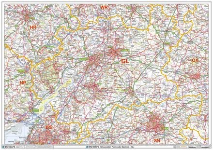 Gloucester - GL - Postcode Sector Wall Map